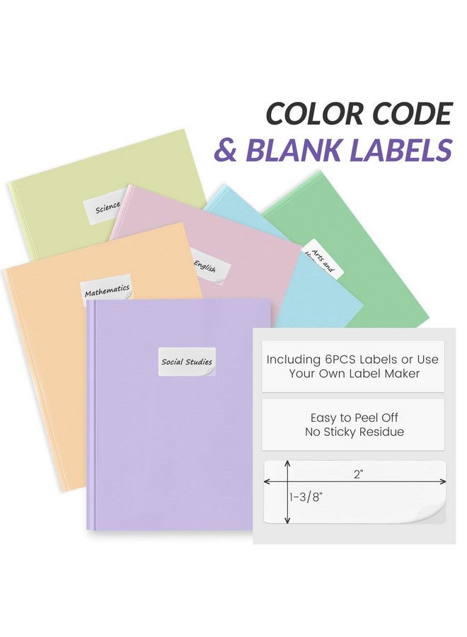 Sooez 6 Pack 2-Pocket Folder With Prongs, Plastic Folders With Pockets And Prongs, Heavy Duty Pocket Folders With Prongs, Colored Prong Folders For Schoolwork & Office, Letter Size A4,Vintage - Image 3