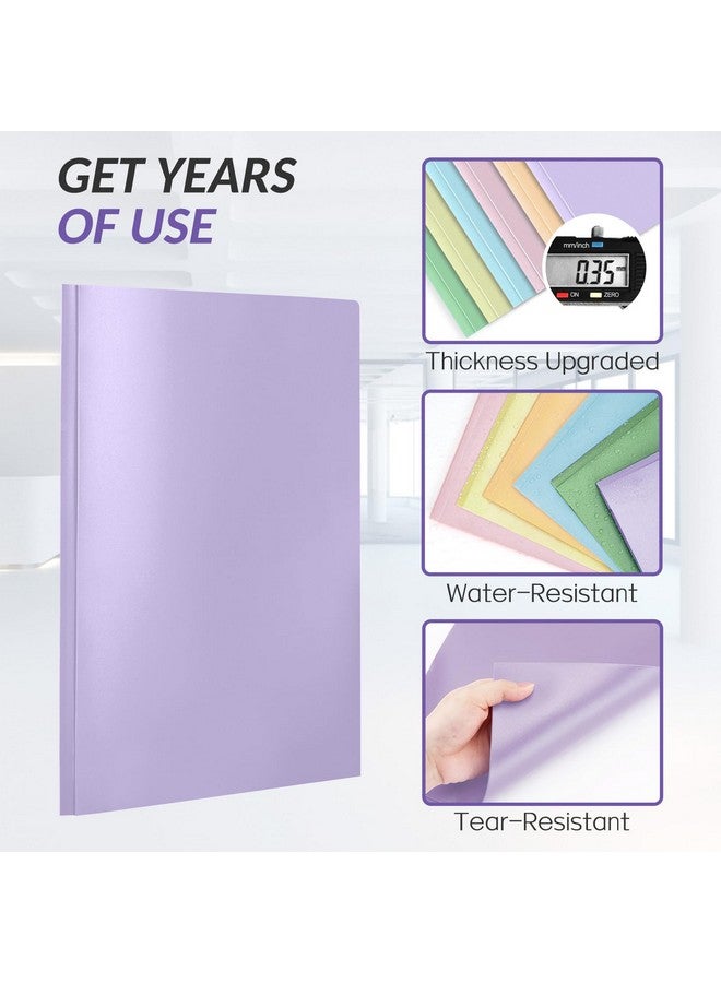 Sooez 6 Pack 2-Pocket Folder With Prongs, Plastic Folders With Pockets And Prongs, Heavy Duty Pocket Folders With Prongs, Colored Prong Folders For Schoolwork & Office, Letter Size A4,Vintage - Image 4