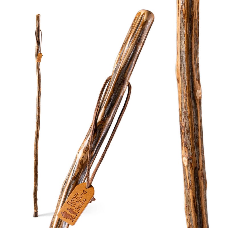 Brazos Rustic Wood Walking Stick, Ironwood, Traditional Style Handle, for Men & Women, Made in The USA, 55" - Image 1