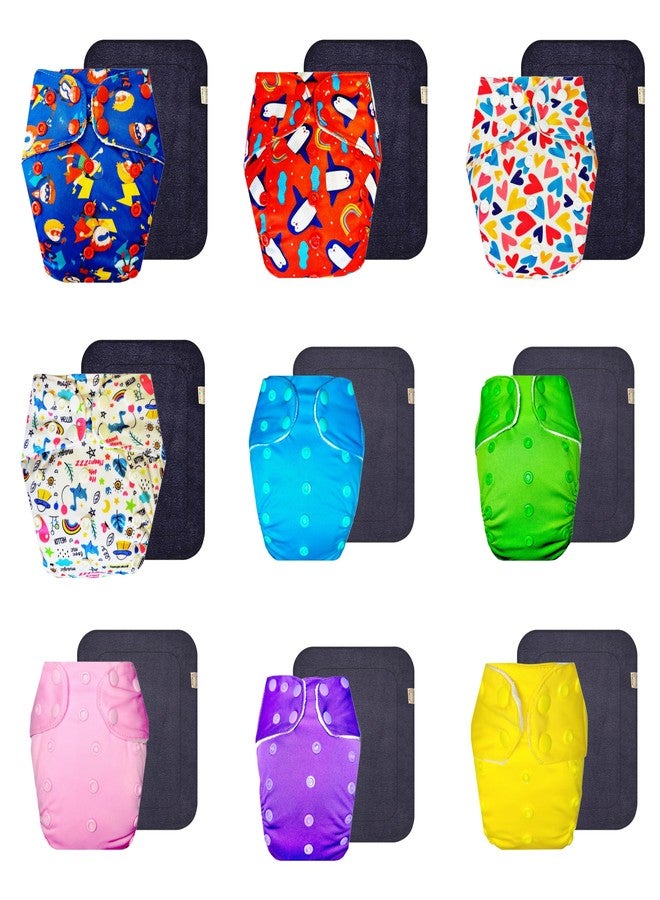 Dumbledo Premium Cloth Diaper with Black Insert (Pack of 9) | Soft & Gentle | Breathable | Easy to Clean | Trusted by Moms | 3 Months - 3 Years | Unisex Baby - Image 1