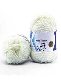 MileMelo 2-Piece Hand Knitting Wool White  - Image 1