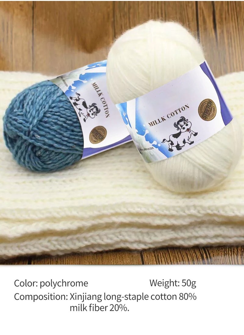 MileMelo 2-Piece Hand Knitting Wool White  - Image 3