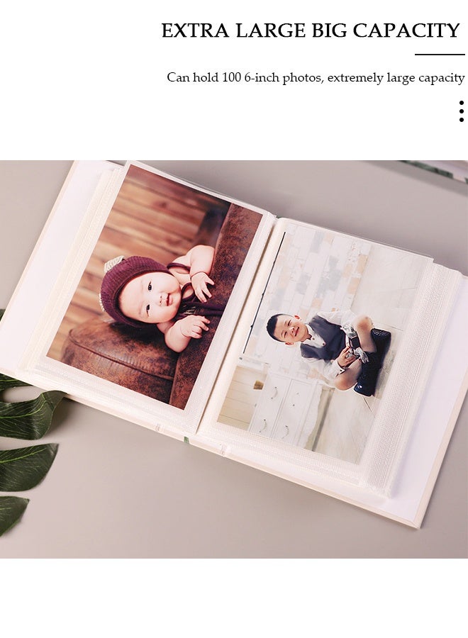 DUNISO 100 Pockets Foil Stamping Photo Album for 6 Inches Photos Portable Photo Album for Family Wedding Boys Girls - Image 3