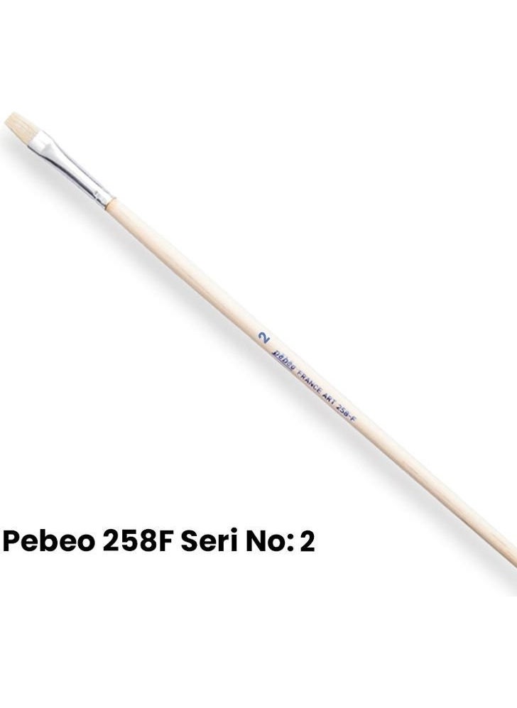 Pebeo 258F Series Hard Bristle Flat Brush No: 2 
