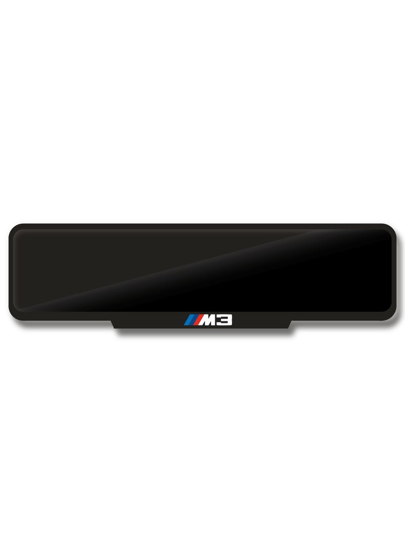 DXBSTAMPS M3 Number Plate Frame – Custom Fit – Black Gloss Finish – BMW M Logo – No Drill Installation – Available in Sport, Square & Long Sizes  - Image 1