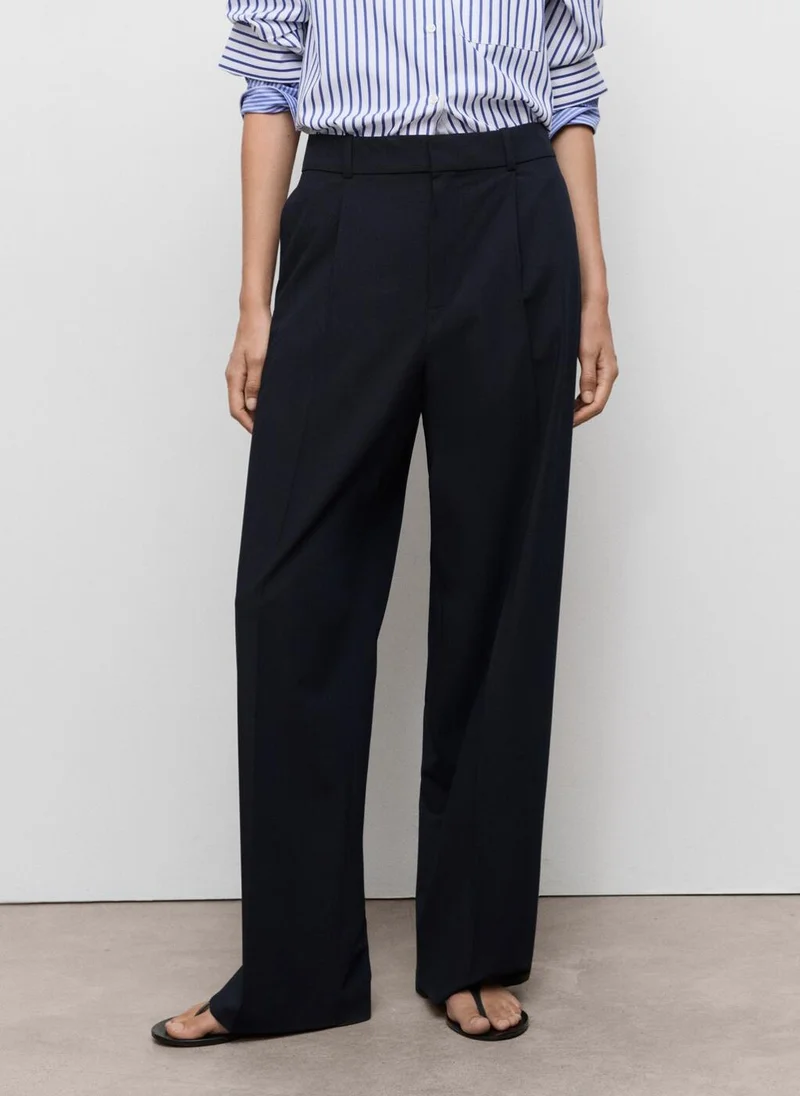 مانجو Low-rise wide-leg trousers