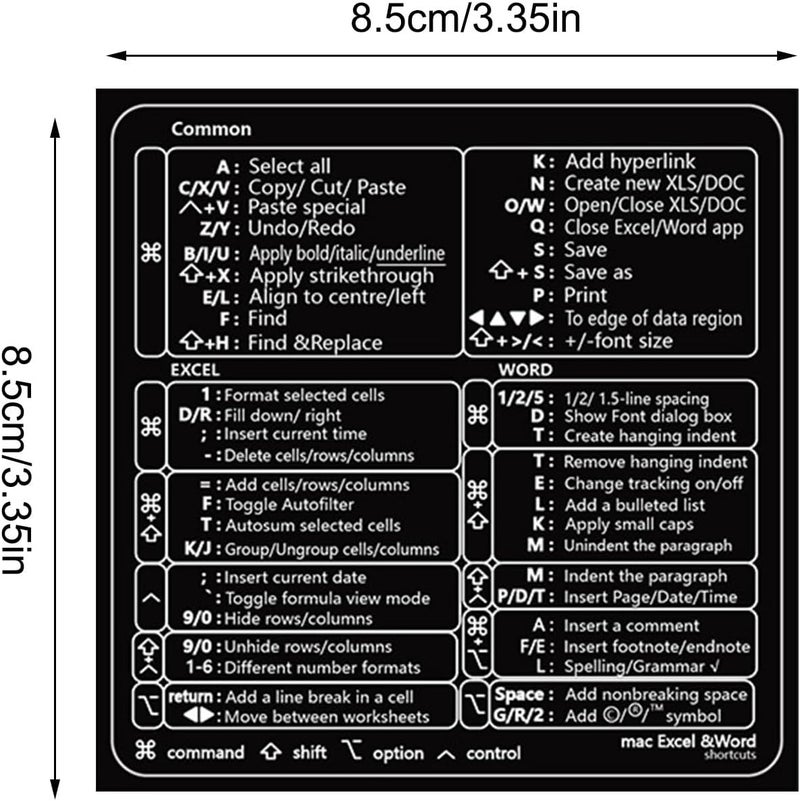 windforgecraft Keyboard Shortcuts,Quick Reference Guide for Word/Excel - No-Dirt Adhesive, Compatible with 13-16 Inch Air/Pro Borato - Image 4