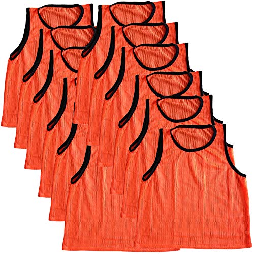 SS سترات تدريب كرة القدم للتمارين للبالغين مجموعة من 12 (برتقالي) - Image 1