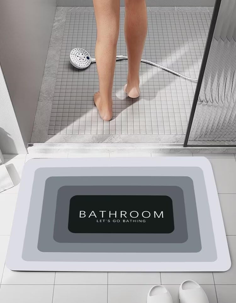 Chocozone Black Silicon Foor Mat Bath Mat Door Mat for Bathroom Rug (40 * 60cm) (2) - Image 1