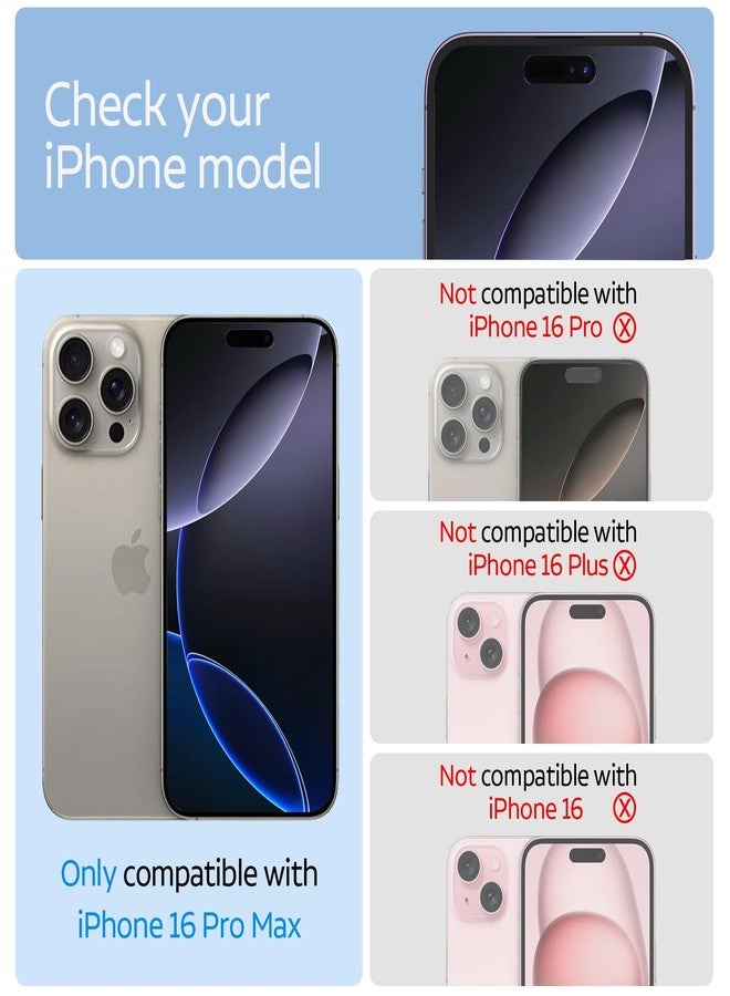 Cutebe 3 Pack Privacy Screen Protector for iPhone 16 Pro Max+3 Pack Camera Lens Protector with Tempered Glass,Touch Sensitive and Case Friendly - Image 2