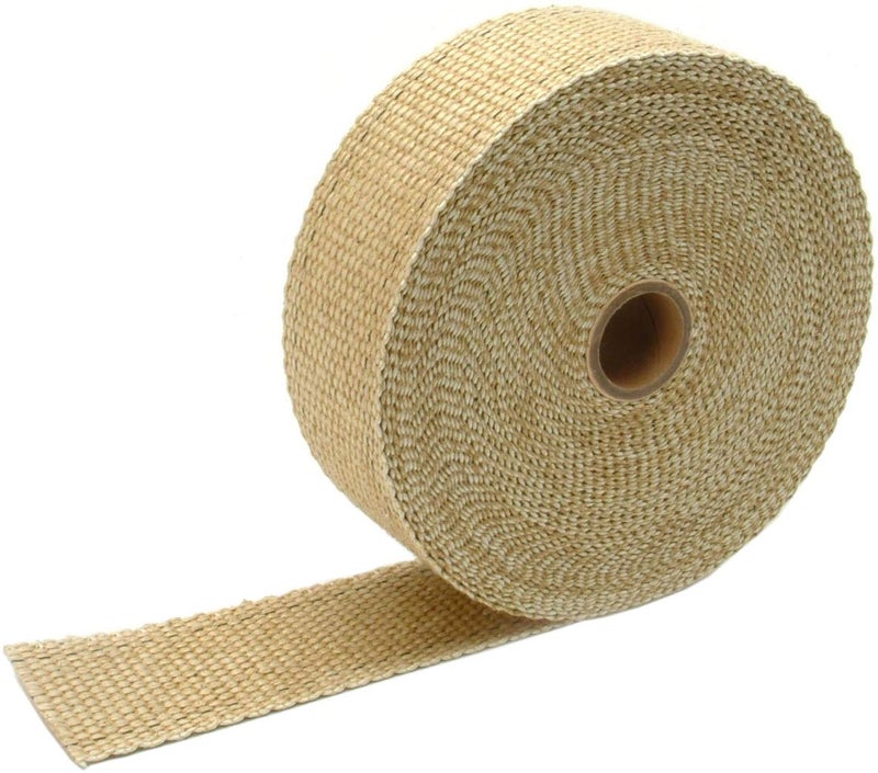 Design Engineering Tan 2 x 50 Exhaust Heat Wrap with Lava Rock Technology Heat Wrap for Exhaust Pipes Pliable Exhaust Wrap Tape Withstands 1800F Direct Heat  2500F Intermittent Heat