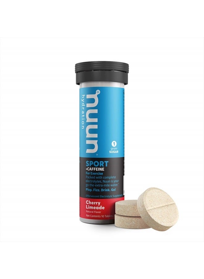 Nuun Sport + Caffeine Electrolyte Tablets for Proactive Hydration, Cherry Limeade, 8 Pack (80 Servings) - Image 2