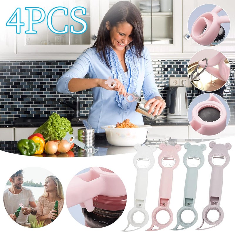 comfrt 2/3/4PCS Jar Opener, 4 in 1 Multifunctional Can Bottle Openers, Kitchen Tool for Jelly Jars, Wine, Beer and other, Bottle to Protect the Nail Use Kitchen Accessories - Image 2