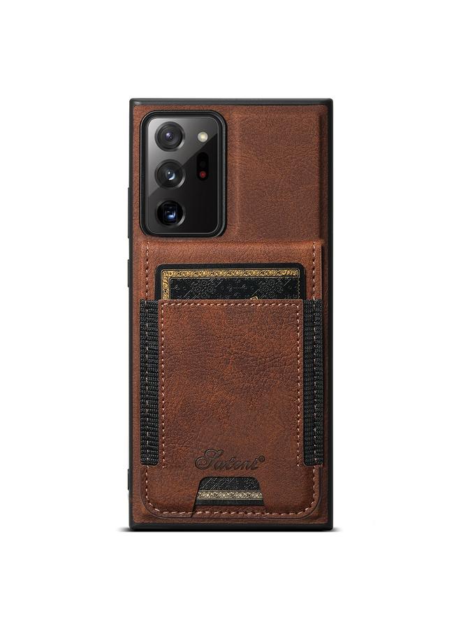 Suteni Case For Samsung Galaxy Note20 H17 Litchi Texture Leather MagSafe Detachable Wallet Phone Case - Image 1