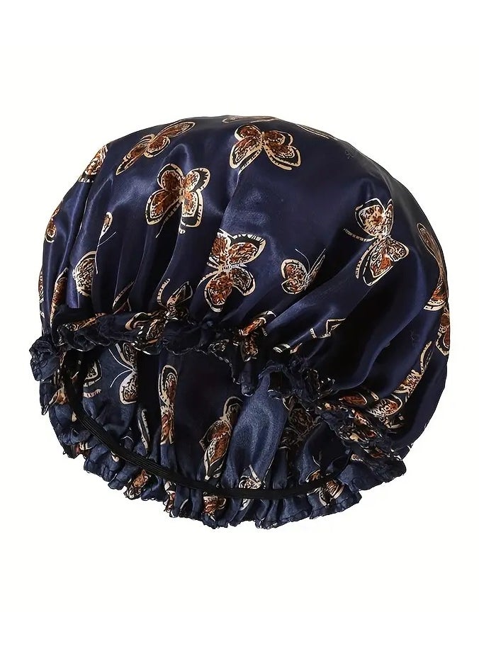 Rozino Women's Elastic Butterfly Color Dots Sleep Cap Women's Printed Hair Protection Cap Soft and Comfortable Sleep Cap  - Image 3