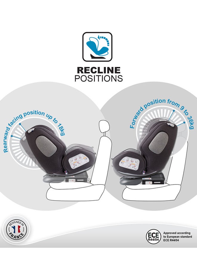 Nania - One360 Degree Rotation Convertible Car Seat, Group 0+/1/2/3, 0 To 12 Yrs, Grey - Image 1