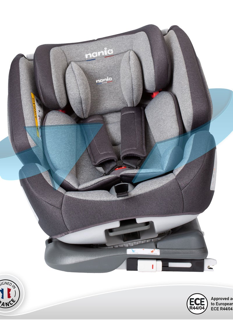 Nania - One360 Degree Rotation Convertible Car Seat, Group 0+/1/2/3, 0 To 12 Yrs, Grey - Image 1