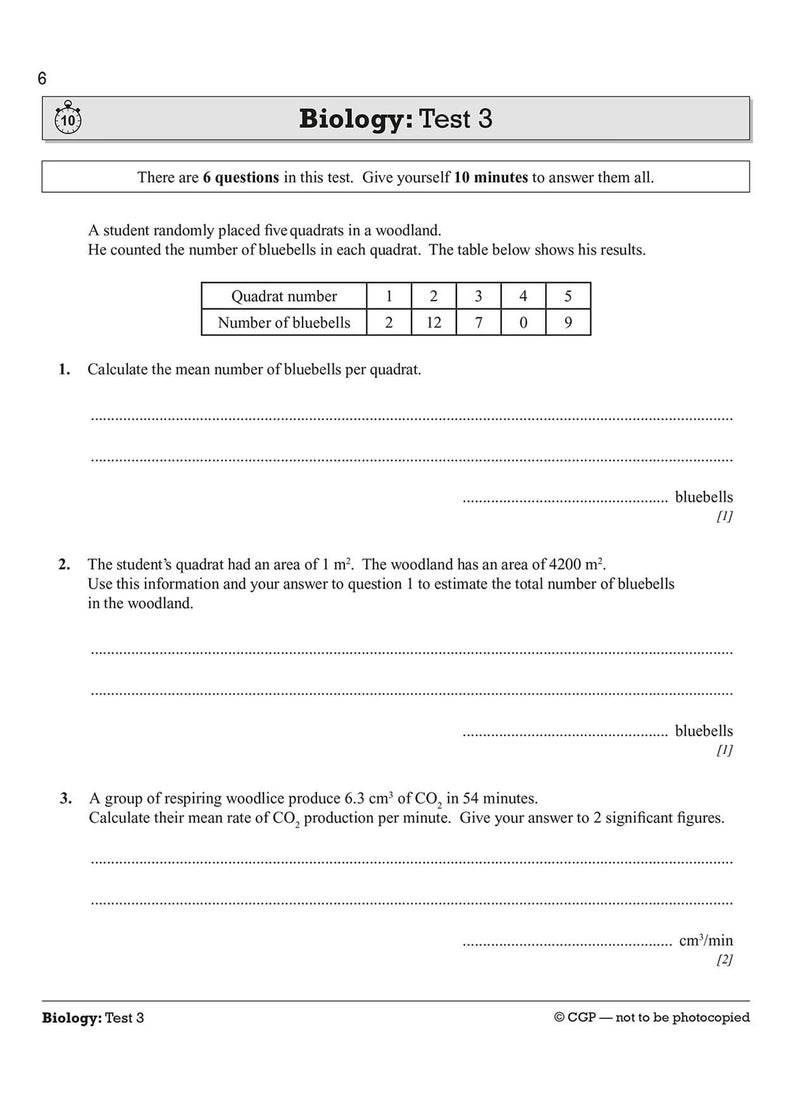 GCSE Science: Essential Maths Skills 10-Minute Tests - Foundation (includes answers)