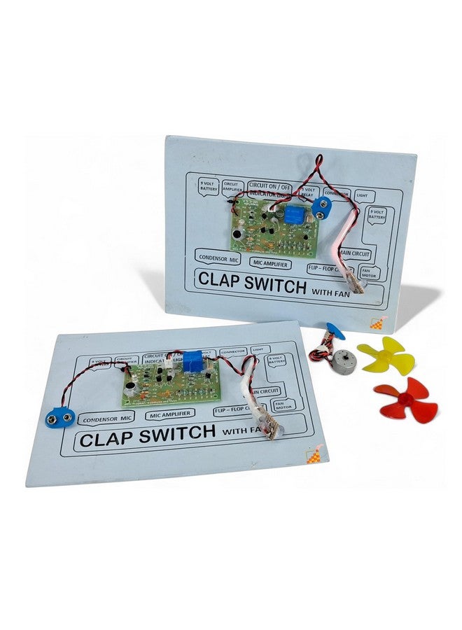 StepsToDo Handmade Clap Switch with Fan and LED Project on Cardboard with Complete Circuit - Ready to Use for Science Assignments, Exhibitions, and Teaching Aid - Image 1