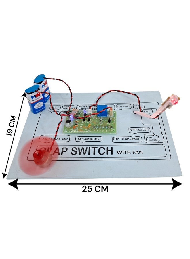 StepsToDo Handmade Clap Switch with Fan and LED Project on Cardboard with Complete Circuit - Ready to Use for Science Assignments, Exhibitions, and Teaching Aid - Image 3