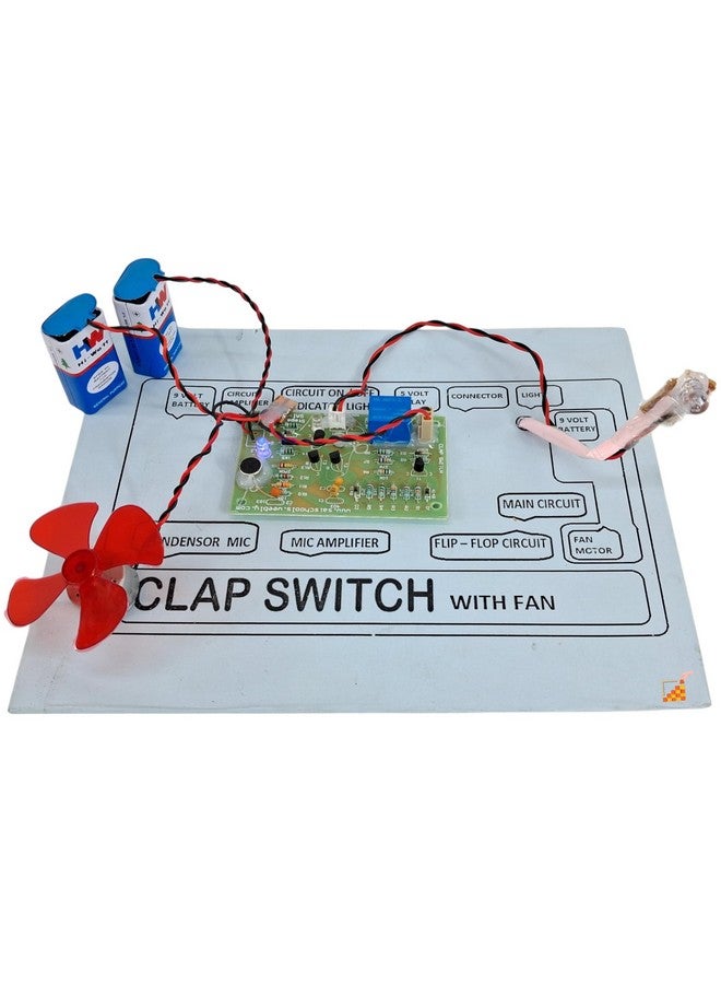 StepsToDo Handmade Clap Switch with Fan and LED Project on Cardboard with Complete Circuit - Ready to Use for Science Assignments, Exhibitions, and Teaching Aid - Image 2