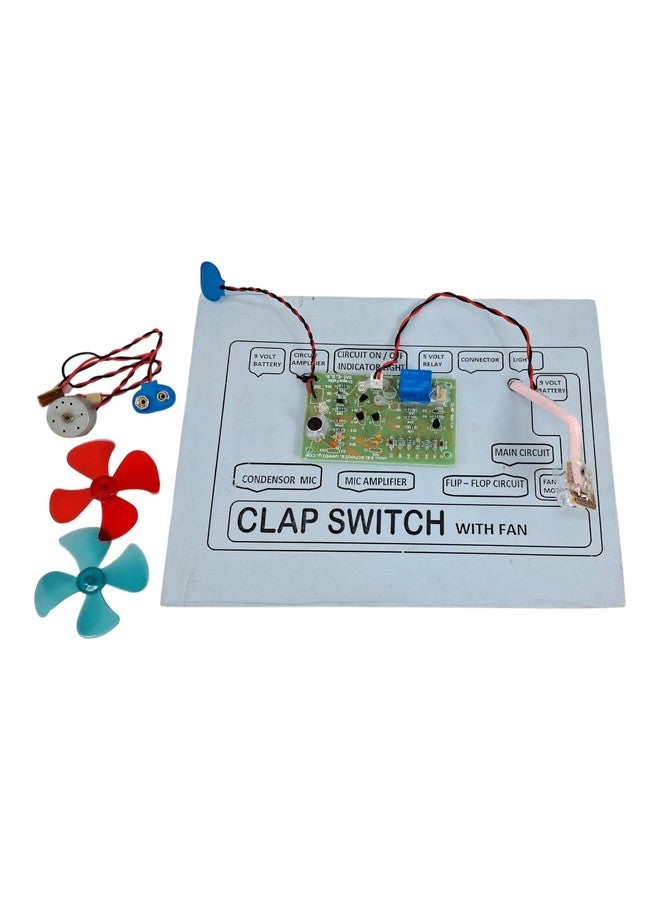 StepsToDo Handmade Clap Switch with Fan and LED Project on Cardboard with Complete Circuit - Ready to Use for Science Assignments, Exhibitions, and Teaching Aid - Image 4