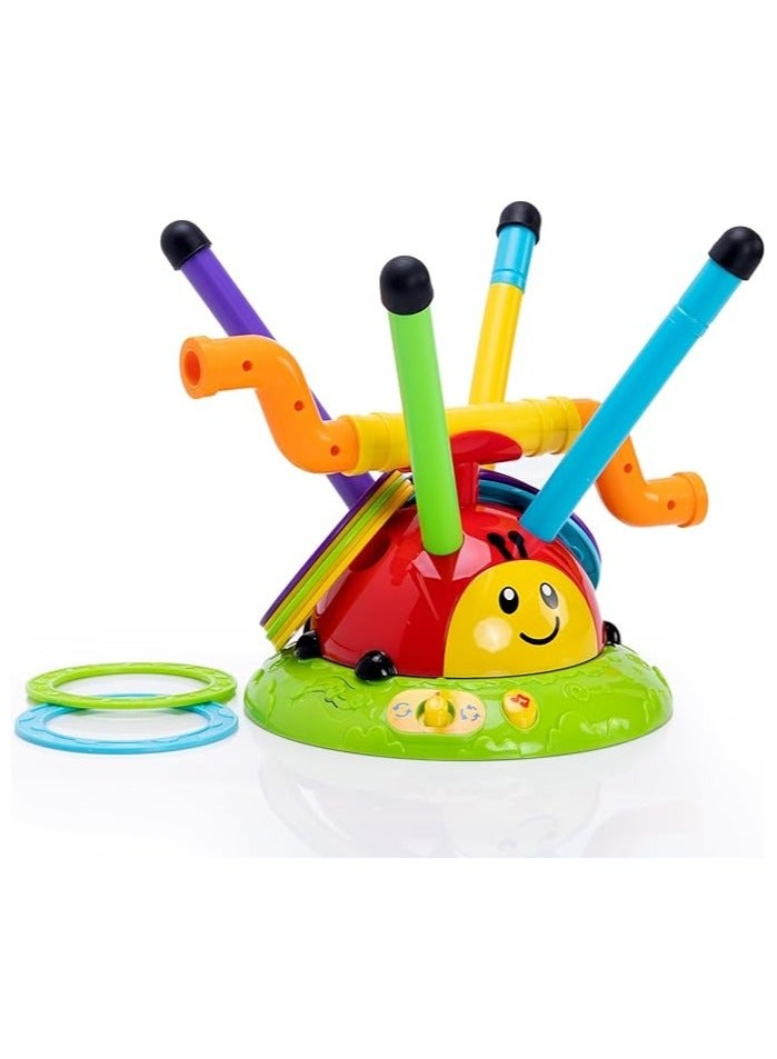 Urban Trendo 3-in-1 Ladybug Musical Ring Toss & Jumping Game for Kids – Bluetooth Speaker Toy with Music, Indoor & Outdoor Activity Playset, Educational & Safe Gift for Boys & Girls Ages 3+ - Image 1