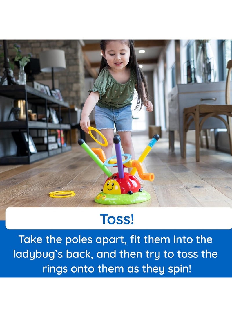 Urban Trendo 3-in-1 Ladybug Musical Ring Toss & Jumping Game for Kids – Bluetooth Speaker Toy with Music, Indoor & Outdoor Activity Playset, Educational & Safe Gift for Boys & Girls Ages 3+ - Image 2