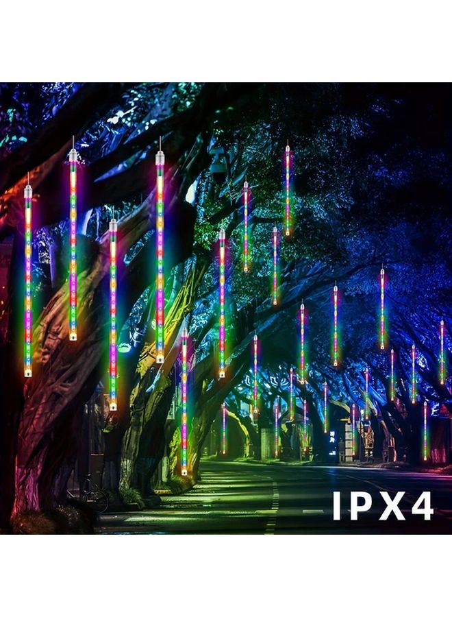 192 نيزك شمسي دش النجوم أضواء في الهواء الطلق حديقة عيد الميلاد شجرة العشب مهرجان ديكور لون IPX4 - Image 5