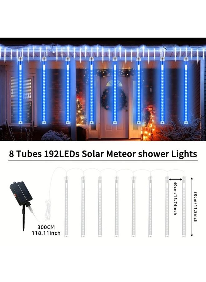 192 نيزك شمسي دش النجوم أضواء في الهواء الطلق حديقة عيد الميلاد شجرة العشب مهرجان ديكور لون IPX4 - Image 4