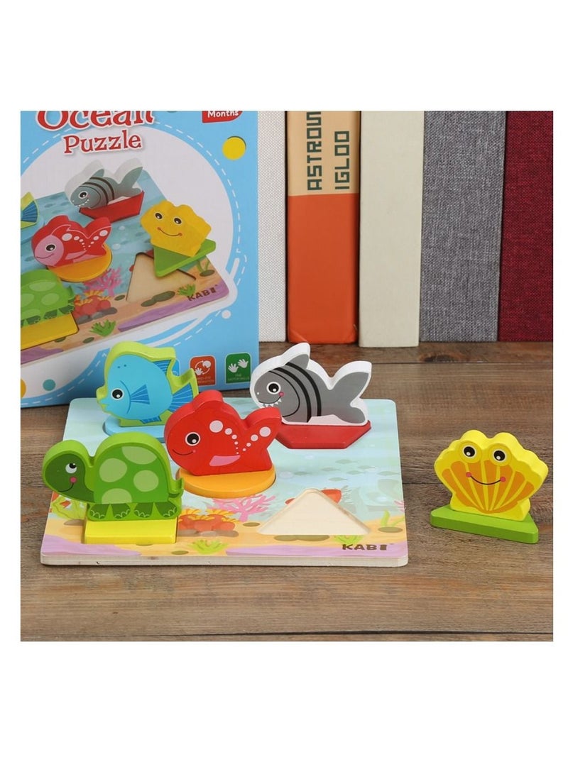Kabi Happy wooden ocean fish puzzle in many colors and shapes - Image 2