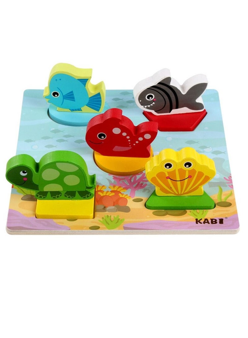 Kabi Happy wooden ocean fish puzzle in many colors and shapes - Image 1