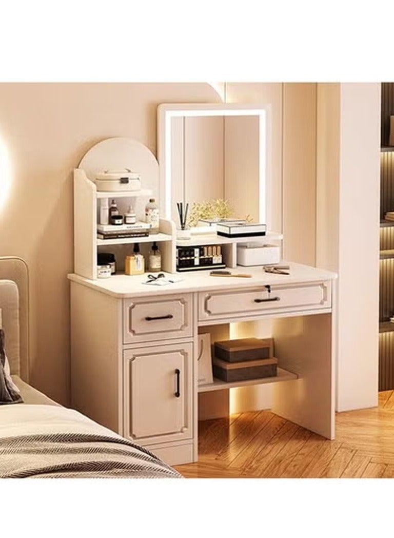 keke Multifunctional Makeup Vanity Dressing Table with LED Mirror and Chair 80 CM - Image 1