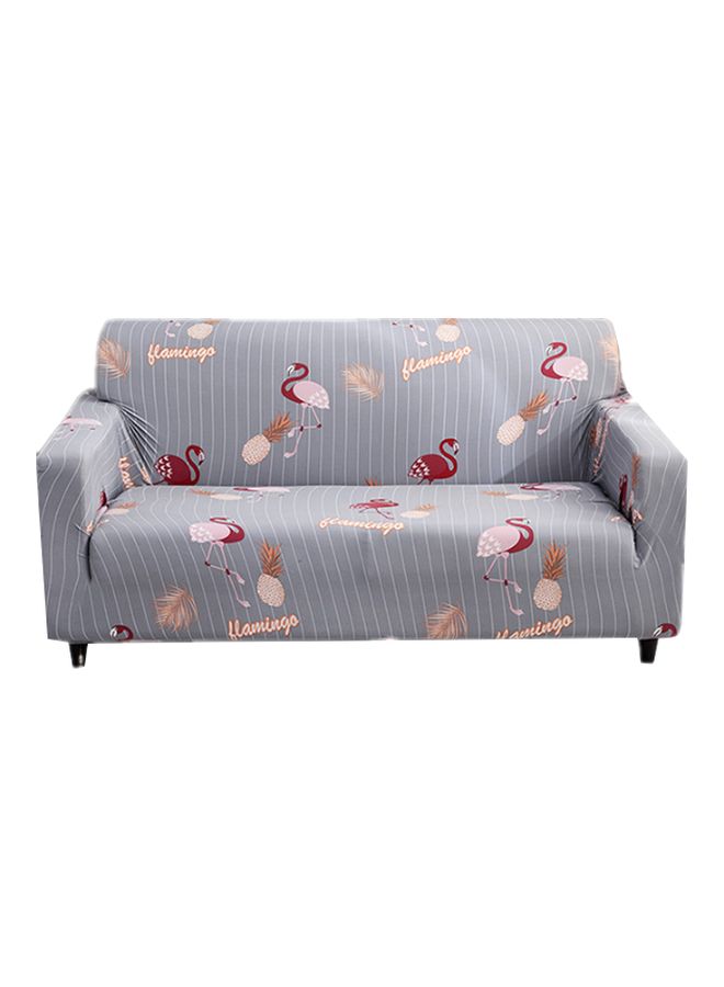 NIBEMINENT 3-Seat Decorative Sofa Cover Grey/Pink/Red 190 x 230cm - Image 1
