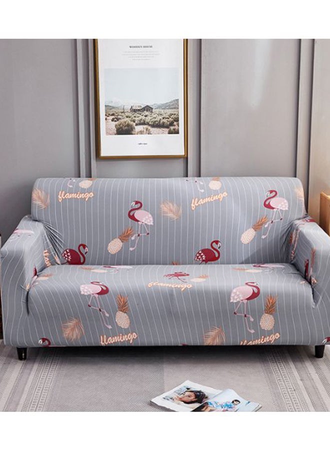 NIBEMINENT 3-Seat Decorative Sofa Cover Grey/Pink/Red 190 x 230cm - Image 2