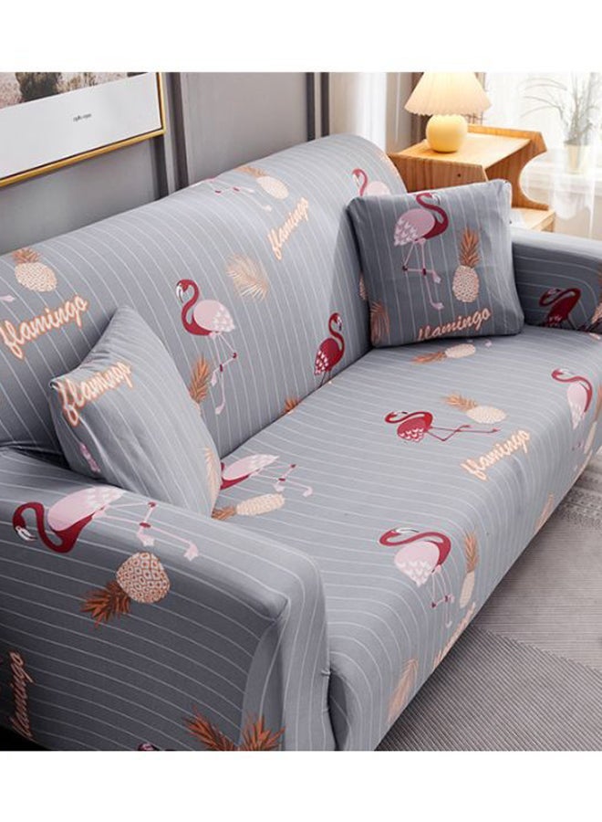 NIBEMINENT 3-Seat Decorative Sofa Cover Grey/Pink/Red 190 x 230cm - Image 3