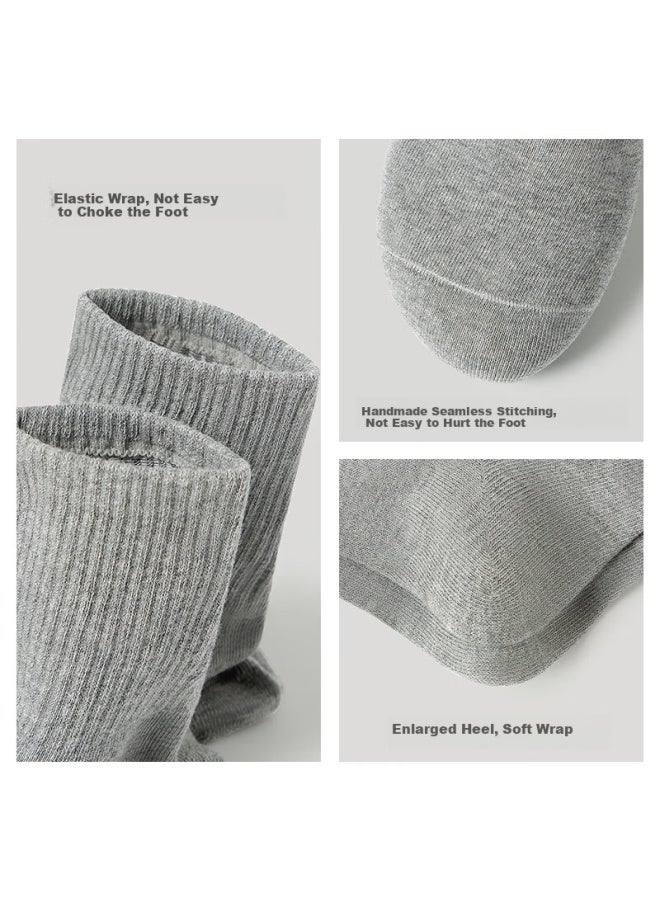 Me Feeling 5 Pairs Men's Autumn Winter Antibacterial Breathable Cotton Socks With Aloe Vera Moisturizing 10a Mid-calf Casual Socks - Image 3