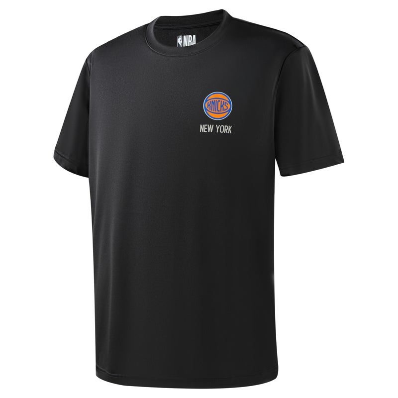 NBA New York Knicks T Shirts Men's Black Crew Neck Moderate Straight Fit - Image 1