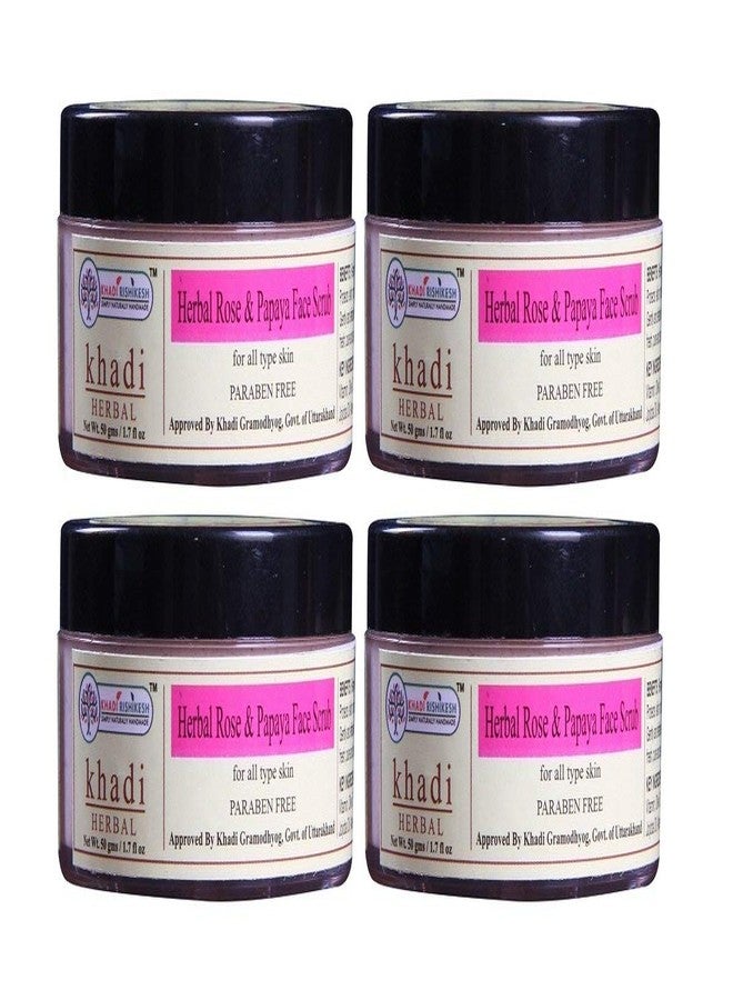 Khadi Rishikesh Herbal Rose & Papaya Face Scrub Combo Set Pack Of - 50g X 4 (200gm) - Image 2