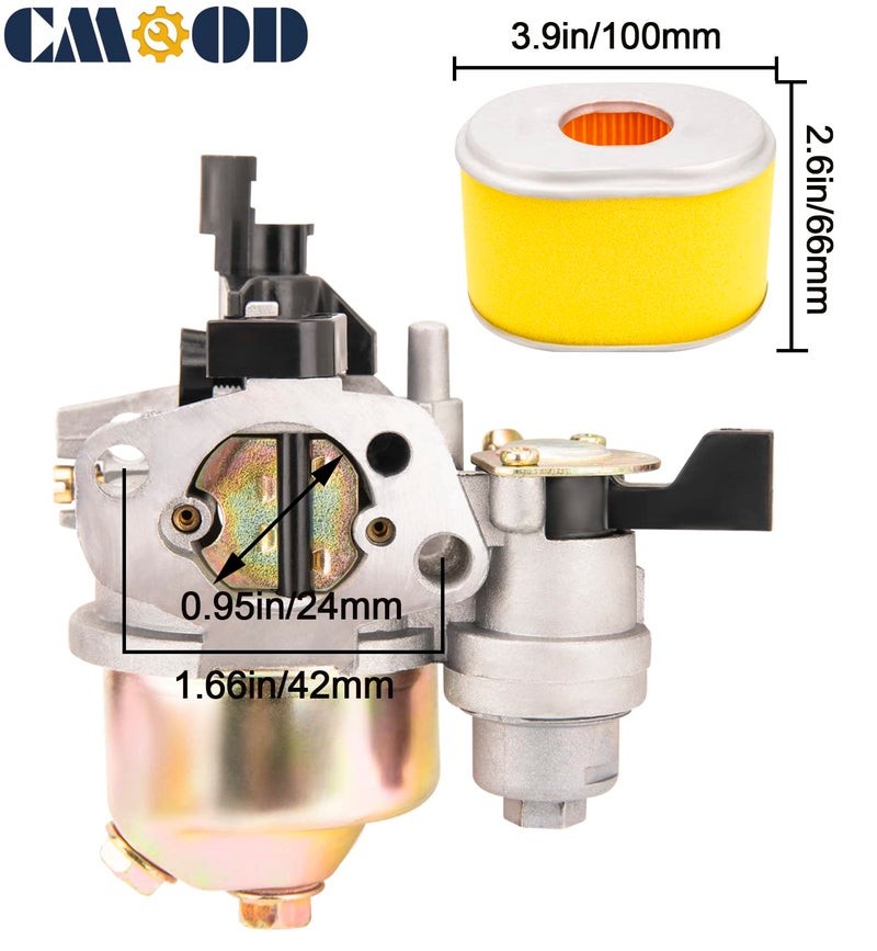 CMOOD GX160 GX200 Carburetor Carb Compatible with Honda GX120 GX140 GX160 GX200 5HP 5.5HP 6.5 HP Engine Replaces 16100-ZH8-W61, with Ignition Coil and Recoil Starter + Air Filter Tune Up Kit - Image 2