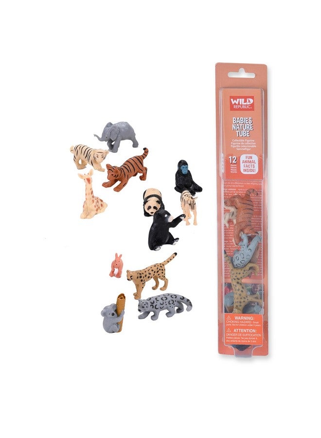 Wild Republic Animal Babies, Toy Figures Tube, Kids Gifts, Kangaroo, Koala, Tiger Cubs, Cheetah, Elephant, Black Bear and More, 12 Piece Set - Image 1