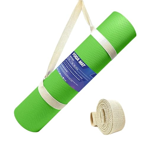 STRAUSS EVA Yoga Mat with Carry Strap | Non-Slip Exercise Mat for Home | Eco-Friendly, Lightweight & Durable Workout Mat | Ideal for Yoga, Pilates, Fitness | Suitable for Men & Women, 6mm (Green) - Image 1