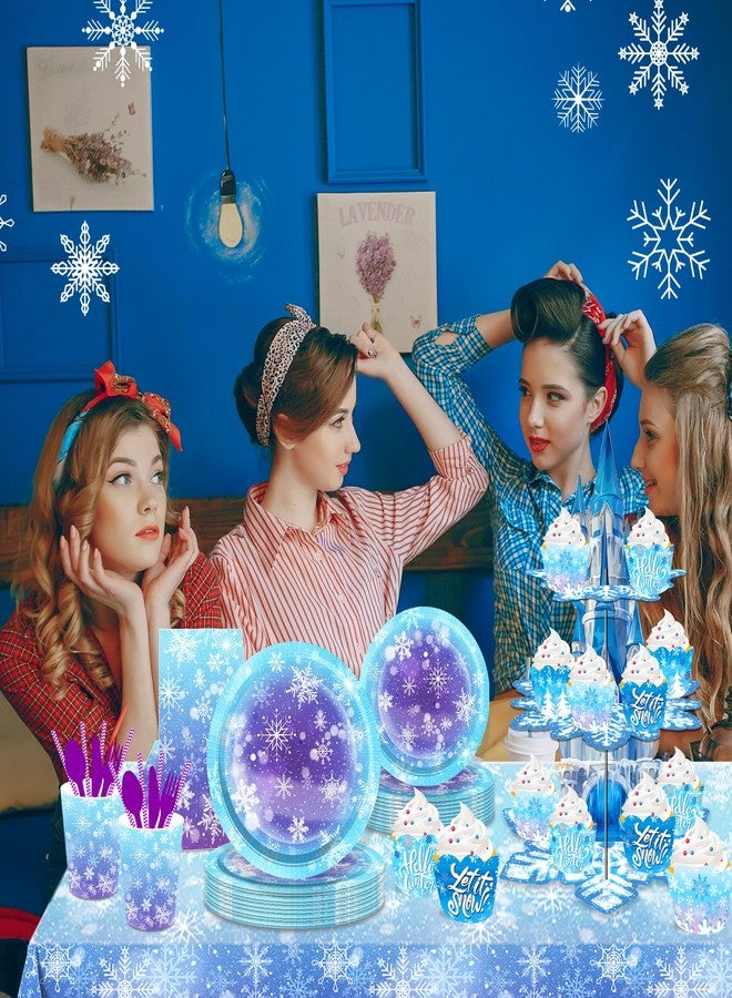 PHOGARY 3 Tier Cupcake Stand for Ice Birthday Party Decorations, Ice Palace Cupcake Tower Stand Winter Snow Party Decor, Snowflake Cupcake Holder Stand Winter Wonderland Baby Shower Supplies - Image 3