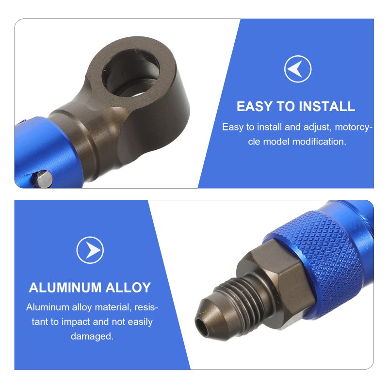 Brake Line Fitting for Motorcycle - Quick Release Connect & Disconnect Adapter - Aluminum Alloy Oil Line Coupling Connector Curved for Fluid Hose - Image 2