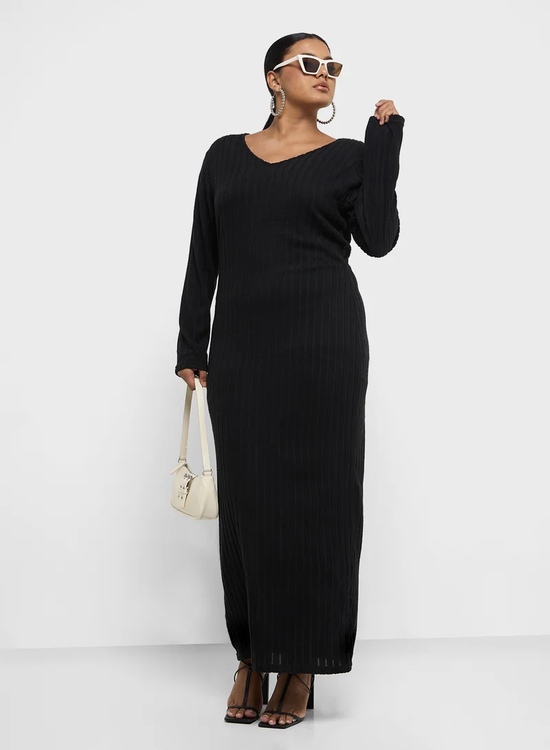Ginger Plus Ribbed Knit Dress