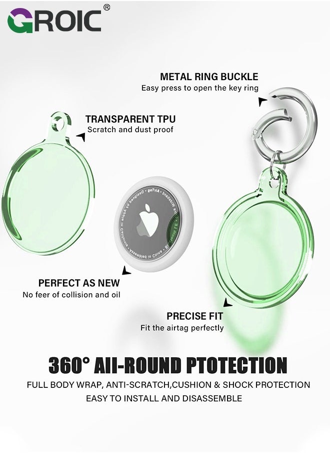 GROIC [4 Pack] Airtag Keychain for Apple Air Tag Holder IPX8 Waterproof Drop Shockproof Protective Cover Case Scratch Resistant for Pets, Dog, Keys, Cat, Luggage  - Image 2