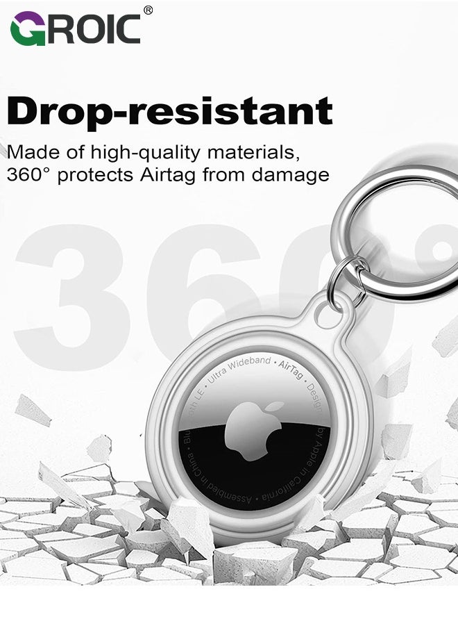 GROIC [4 Pack] Airtag Keychain for Apple Air Tag Holder IPX8 Waterproof Drop Shockproof Protective Cover Case Scratch Resistant for Pets, Dog, Keys, Cat, Luggage  - Image 4