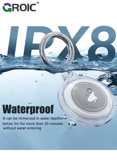GROIC [4 Pack] Airtag Keychain for Apple Air Tag Holder IPX8 Waterproof Drop Shockproof Protective Cover Case Scratch Resistant for Pets, Dog, Keys, Cat, Luggage  - Image 3