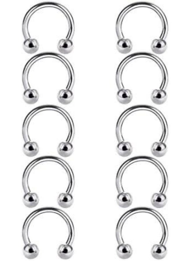 Forbidden Body Jewelry Horseshoe Septum Rings Internally Threaded Small Nose Hoop Surgical Steel (3PCS) SPHS - Image 2