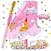 Lcoor Unicorn Birthday Decorations1575inch Unicorn Number 4 Pinata Pink Gold Foil Piata with Blindfold Stick Confetti - Image 4